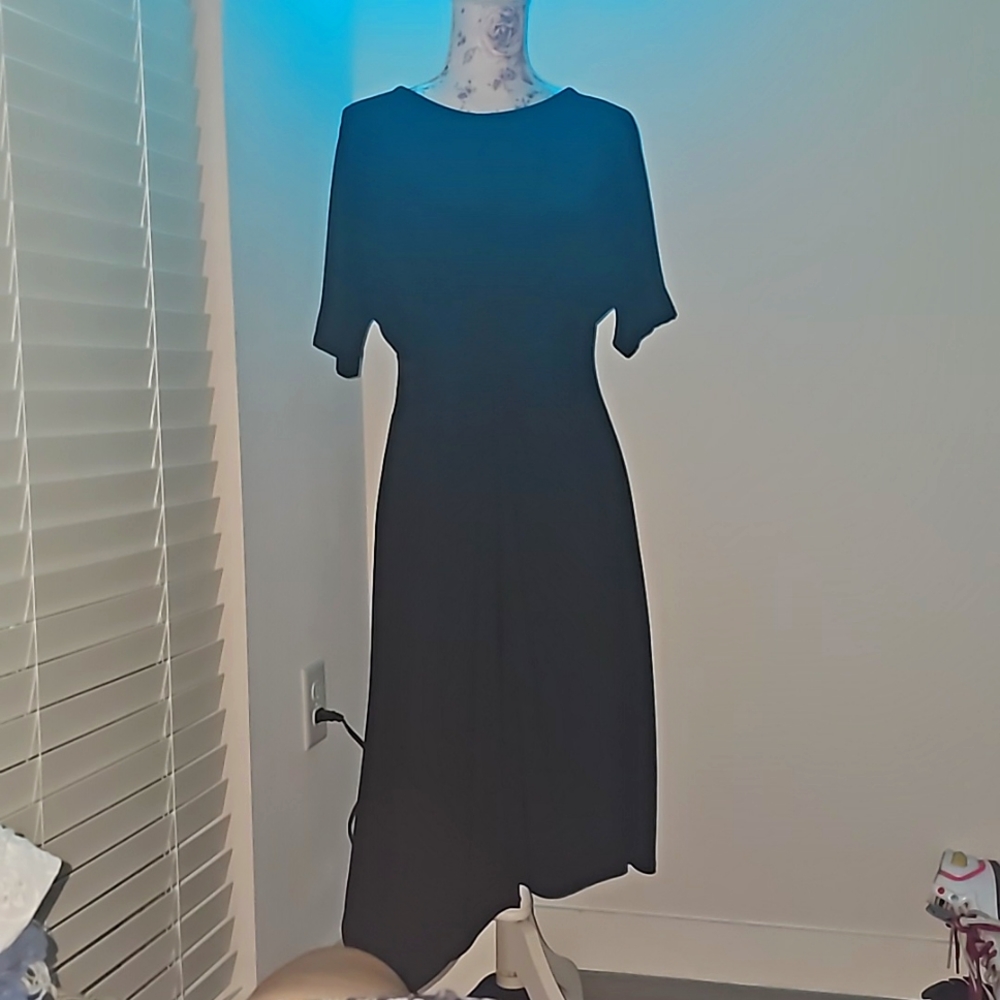 Kayla's Armoire Black Asymmetrical Flattering Dress Size M